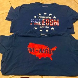 Two Under Armour Patriotic Shirts